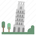 italy, landmark, leaning, pisa, tower