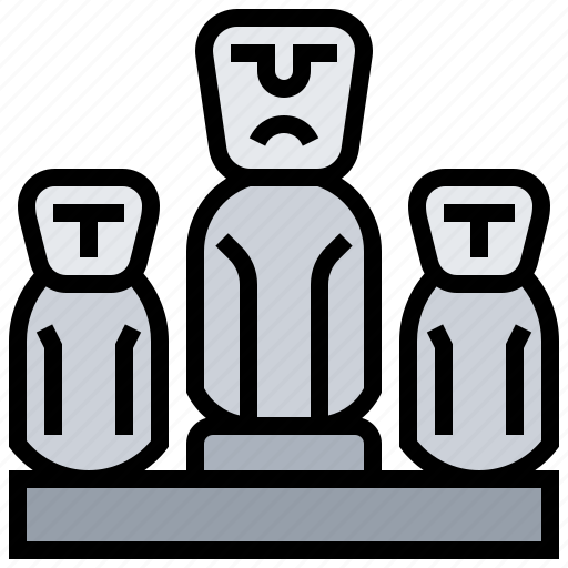 Anu, island, moai, statue, tongarriki icon - Download on Iconfinder