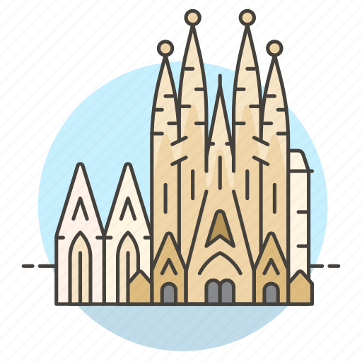 Architecture, barcelona, basilica, familia, landmarks, national, sagrada icon - Download on Iconfinder