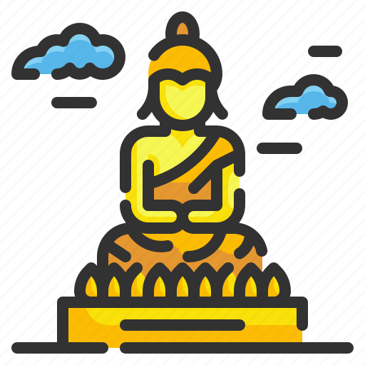 Asia, buddha, great, landmark, monuments, statue, thailand icon - Download on Iconfinder