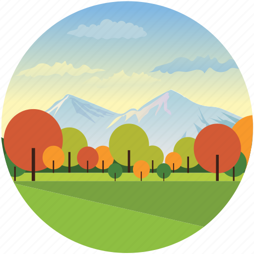 Atmosphere, cloudy, landforms, landscape, mountains, nature, trees icon - Download on Iconfinder