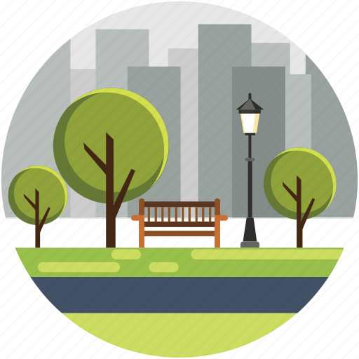 Buildings, city, greenery, landforms, landscape, road, trees icon - Download on Iconfinder