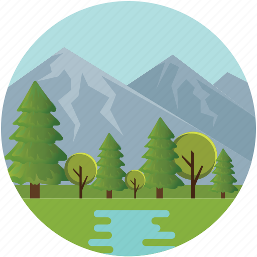 Greenery, hills, landscape, mountains, nature, pine trees icon - Download on Iconfinder