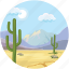 cactus, clouds, desert, landscape, mountains 