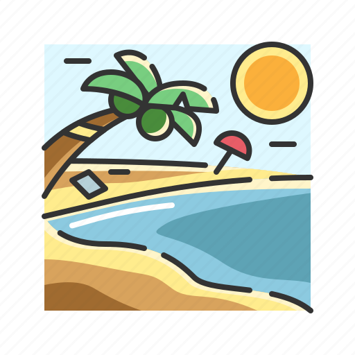 Beach, holiday, nature, palm tree, summer, tropic, vacation icon - Download on Iconfinder