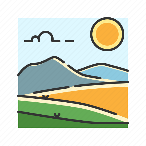 Grass, hills, landscape, mountain, nature, steppe icon - Download on Iconfinder