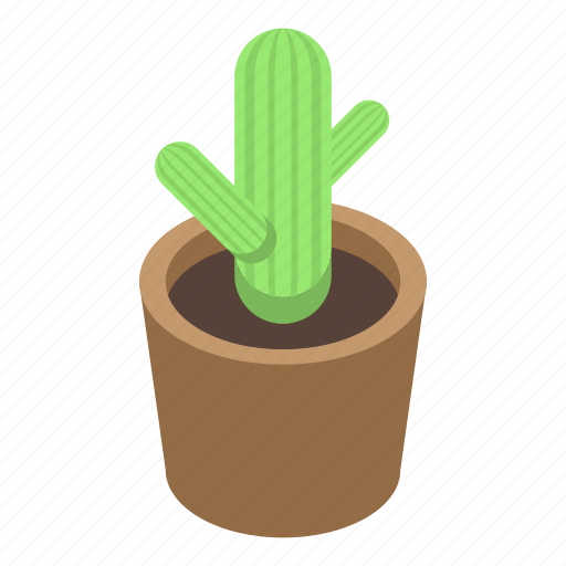 Abstract, business, cactus, cartoon, flower, isometric, pot icon - Download on Iconfinder