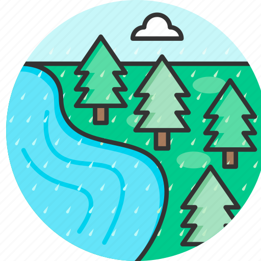 River, rain, rainforest, jungle, tropical, forest, tree icon - Download on Iconfinder