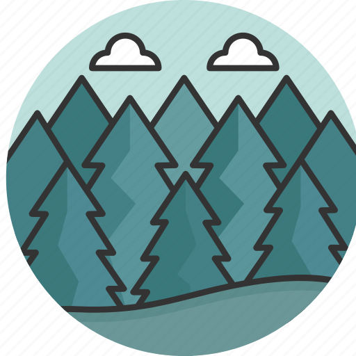 Forest, trees, landscape, woodland, woods, pines icon - Download on Iconfinder