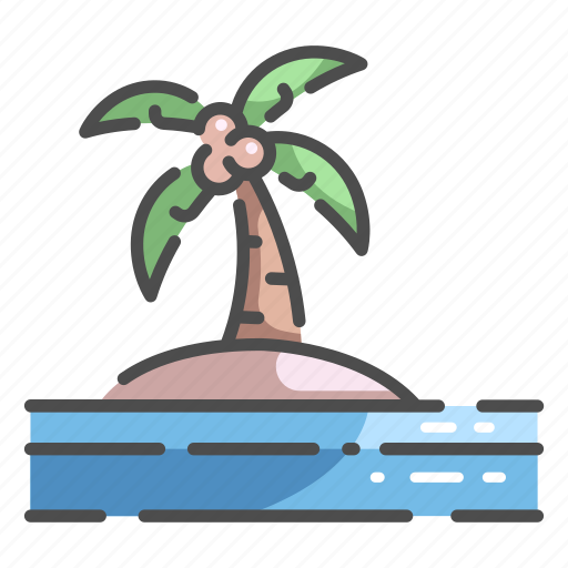 Coconut, holiday, island, landscape, nature, sea, sky icon - Download on Iconfinder