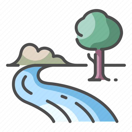 Environment, landscape, nature, outdoor, river, tree, water icon - Download on Iconfinder