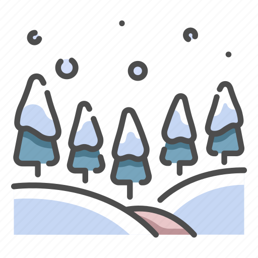 Cold, forest, landscape, snow, snowfall, tree, winter icon - Download on Iconfinder