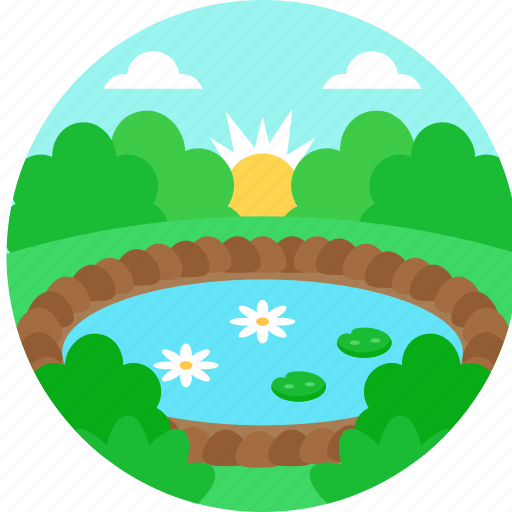 Pond, flowers, water, lake, lilly, nature, summer icon - Download on Iconfinder