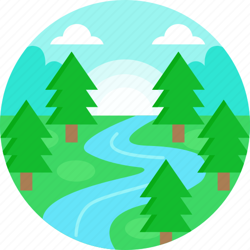 River, forest, amazon, jungle, wild, woods, mountains icon - Download on Iconfinder