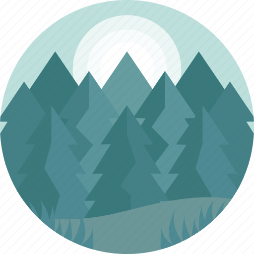Forest, trees, landscape, woodland, woods, pines icon - Download on Iconfinder