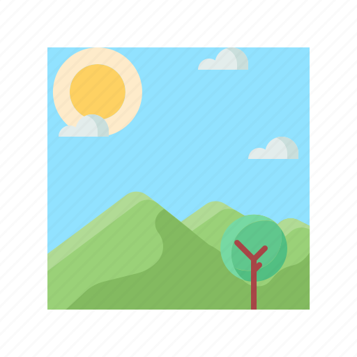 Grass, hill, landscape, nature, scenery icon - Download on Iconfinder