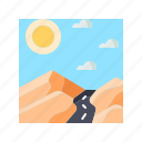 asphalt, desert, highway, landscape, road