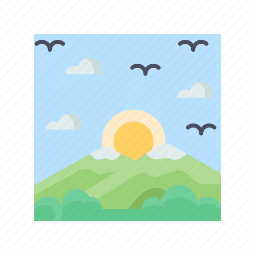 Landscape, mountain, sky, sun, sunrise icon - Download on Iconfinder