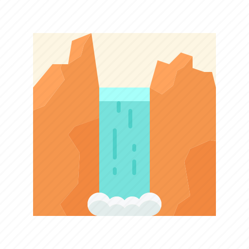 Canyon, landscape, rocks, water, waterfall icon - Download on Iconfinder