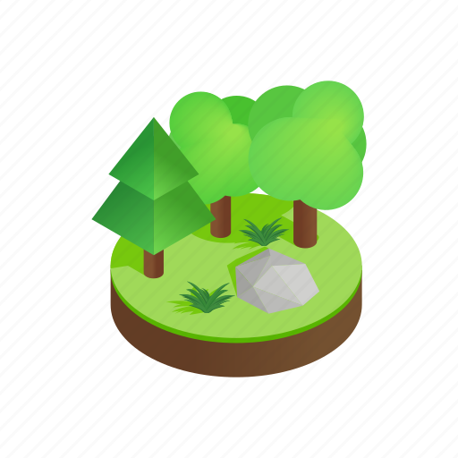 Forest, grass, green, isometric, landscape, nature, tree icon - Download on Iconfinder