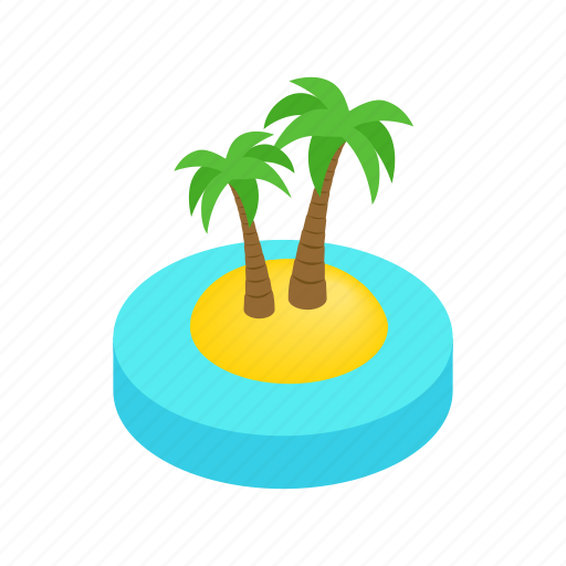 Beach, isometric, palm, summer, travel, tropical, vacation icon - Download on Iconfinder
