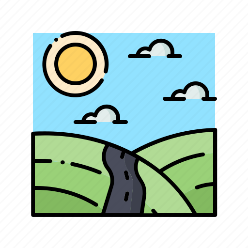 Asphalt, highway, landscape, meadows, road icon - Download on Iconfinder