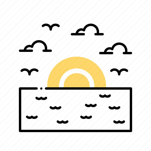 Landscape, sea, sky, sun, sunset icon - Download on Iconfinder