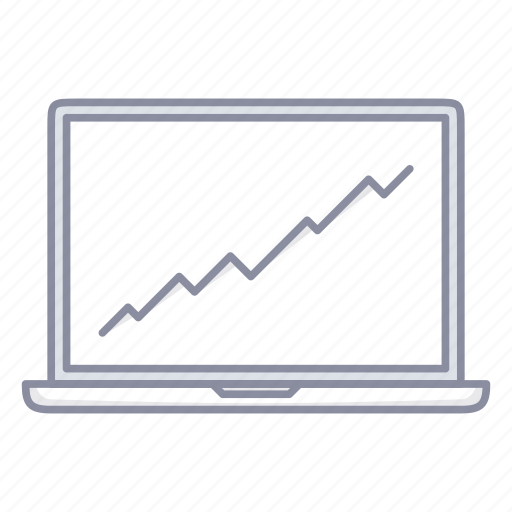 Chart, graph, laptop, line, notebook, report, trend icon - Download on Iconfinder