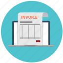 bill, electronic invoice, invoice, online, order, paid, payment