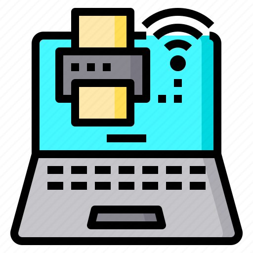 Computer, laptop, printer, wifi, wireless icon - Download on Iconfinder