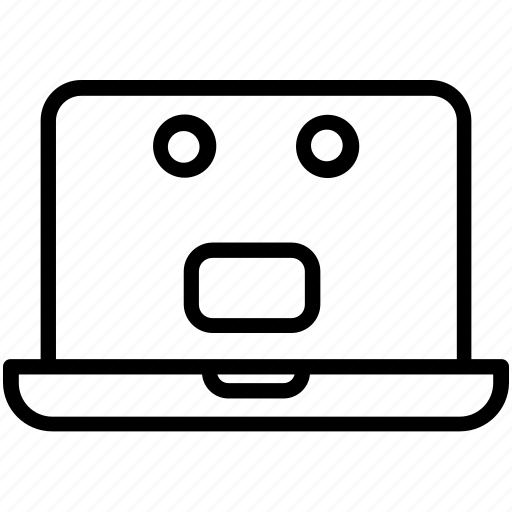 Anguishedface, emoji, laptop, smiley, computer, expression icon - Download on Iconfinder