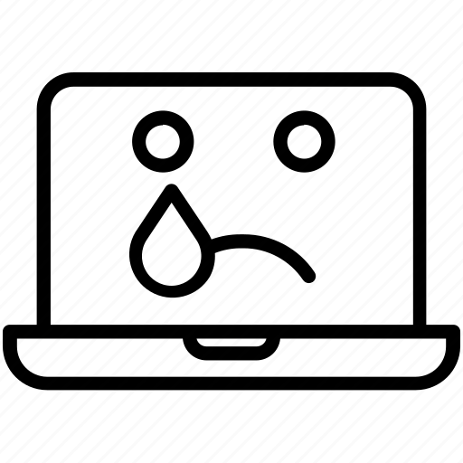Cryingface, emoji, laptop, smiley, computer, expression icon - Download on Iconfinder