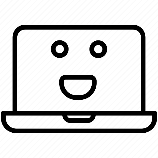 Emoji, laptop, smiley, computer, expression, grinning laptop icon - Download on Iconfinder