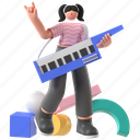 piano, pianist, music festival, concert, music, band, musician, 3d character, party