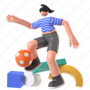 football, soccer, ball, sports competition, sport, 3d character, game, athlete, hobby 