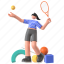 tennis, racket, ball, sports competition, sport, 3d character, game, athlete, hobby 