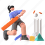 cricket, hit, hitting, sports competition, sport, 3d character, game, athlete, hobby 