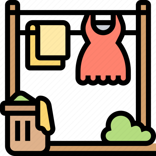 Clothesline, laundry, clean, dry, hang icon - Download on Iconfinder