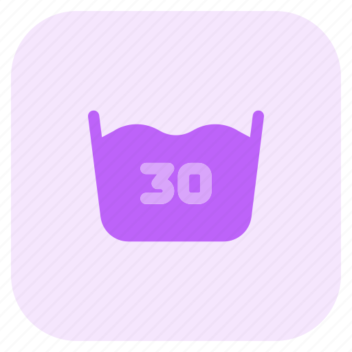 Wash at, below, degree, celsius, temperature, laundry icon - Download on Iconfinder