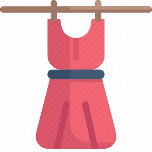 Cleaning, clothesline, dress is drying, hanging, hygiene, laundry, washing icon - Download on Iconfinder