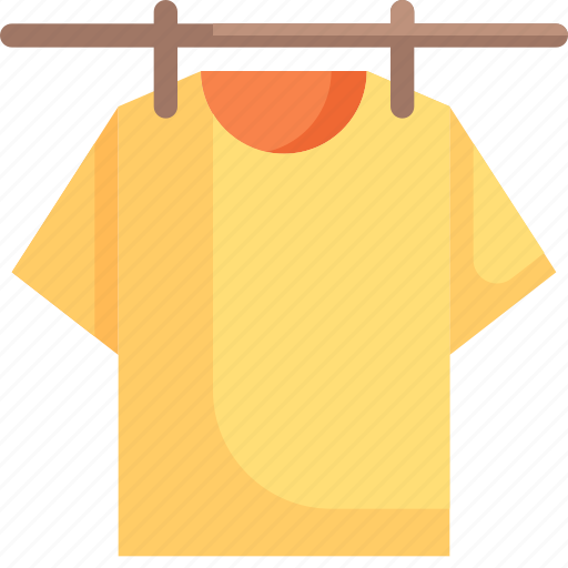 Cleaning, clothes, hanging, hygiene, laundry, t-shirt is drying, washing icon - Download on Iconfinder
