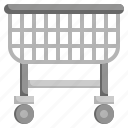 trolley, shopping, cart, commerce, and, store