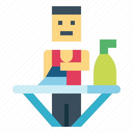 Iron, laundry, man, service, stream icon - Download on Iconfinder