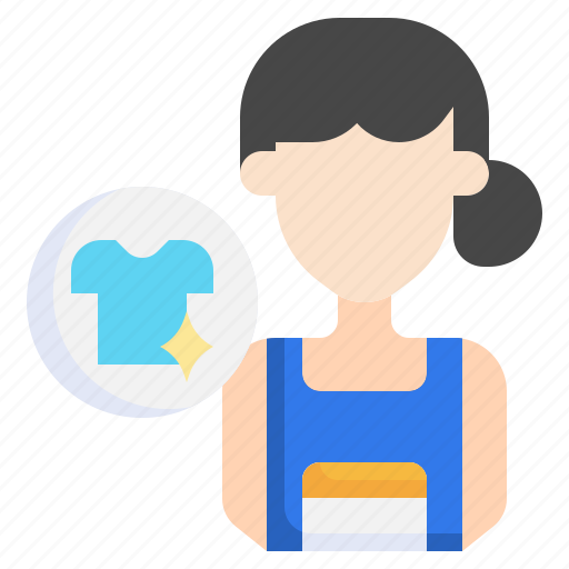 Maid, wash, clean, laundry, washing, machine, dried icon - Download on Iconfinder