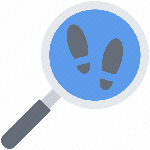 Court, footprint, jurisprudence, law, magnifier, police, search icon - Download on Iconfinder