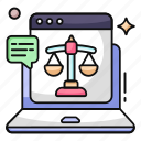 online justice, online equity, fairness, law, justice scale