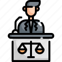 crime, criminal, judge, justice, law, lawyer, podium