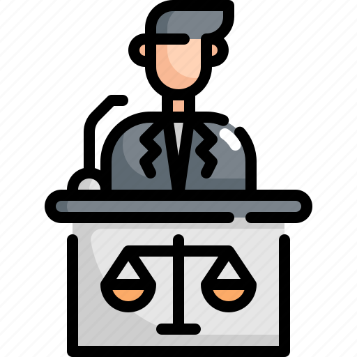 Crime, criminal, judge, justice, law, lawyer, podium icon - Download on Iconfinder