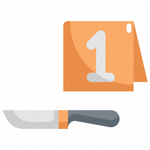 Crime, criminal, evidence, justice, knife, law, number icon - Download on Iconfinder