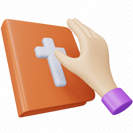 Honesty, law, justice, holy book, hand, swear, oath 3D illustration - Download on Iconfinder